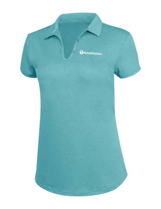 Womens Light Teal Trace Heather Polo w/RehabVisions POST Logo