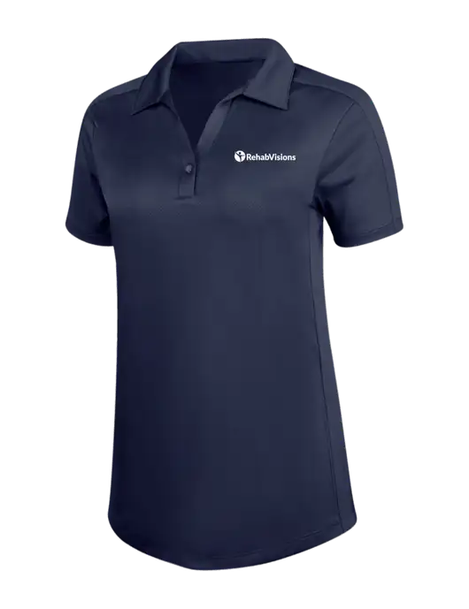Womens Dark Navy Diamond Jacquard Polo w/RehabVisions POST Logo