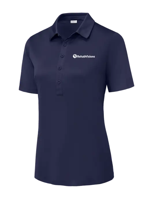 True Navy Womens Posi-UV Pro Polo w/RehabVisions POST Logo