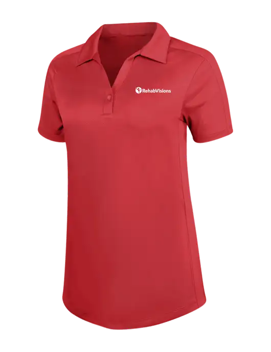 Womens Red Diamond Jacquard Polo w/RehabVisions POST Logo