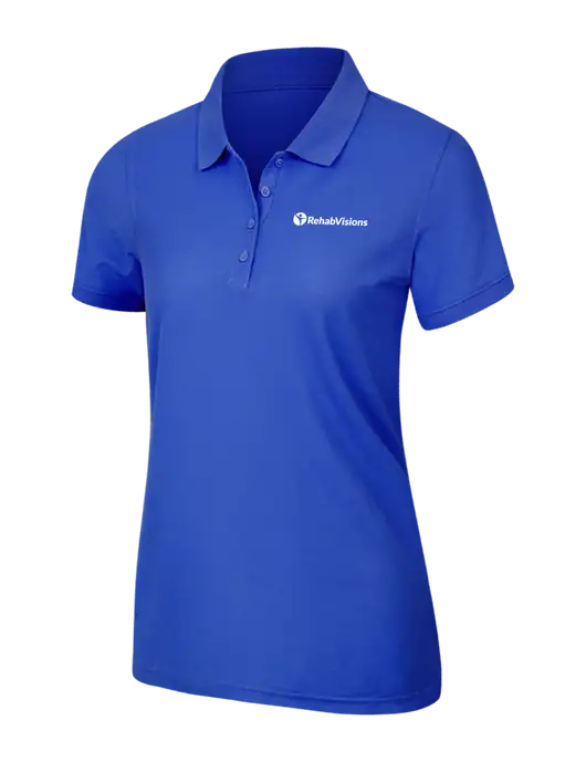Dark Royal Womens Core Classic Pique Polo w/RehabVisions POST Logo