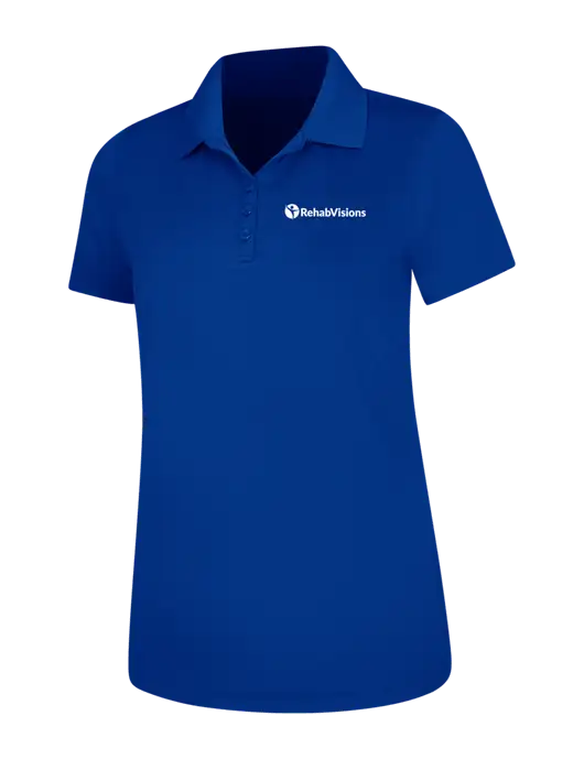 Dark Royal Womens Dry Zone UV Mesh Polo w/RehabVisions POST Logo