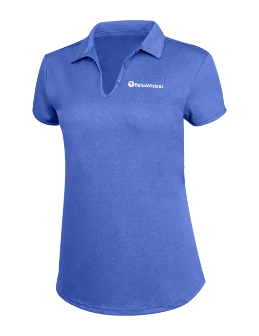 Womens Light Royal Trace Heather Polo w/RehabVisions POST Logo