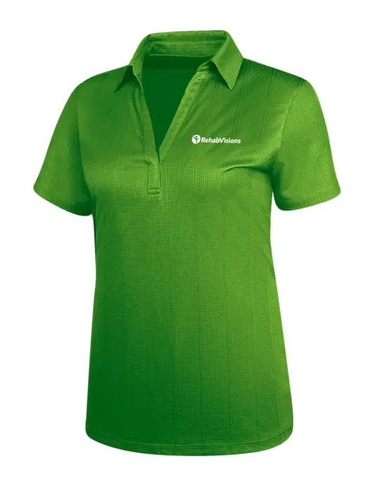 Kelly Green Womens Performance Fine Jacquard Polo w/RehabVisions POST Logo