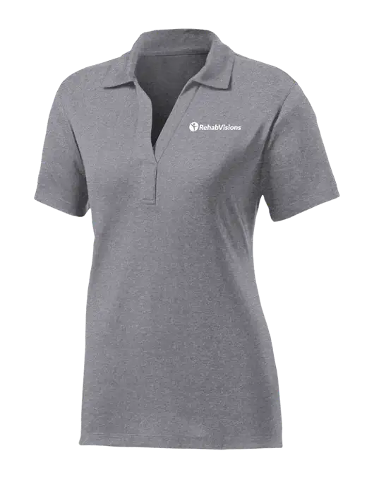 Womens Medium Grey Heather Contender Polo w/RehabVisions POST Logo