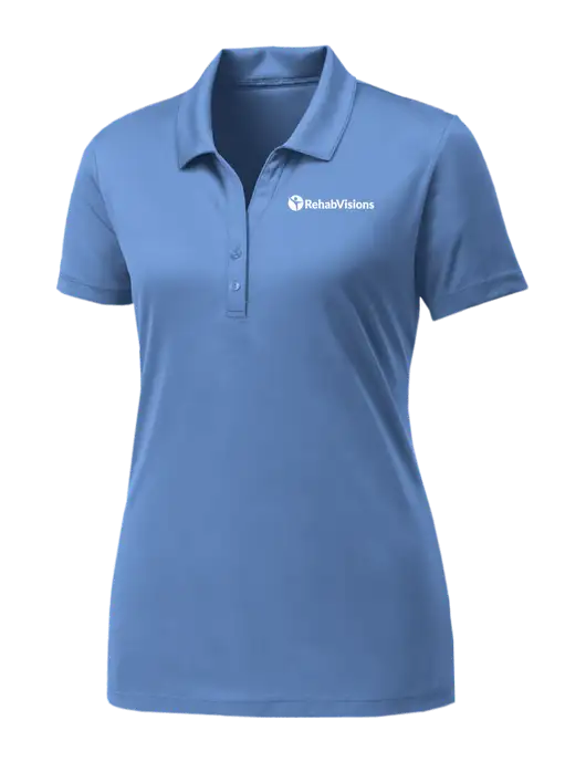Womens Carolina Blue PosiCharge Competitor Polo w/RehabVisions POST Logo