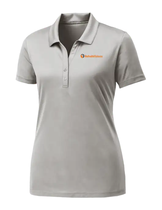 Womens Very Light Grey PosiCharge Competitor Polo w/RehabVisions POST Logo