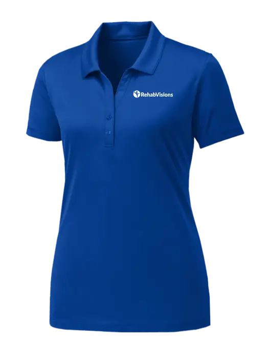 Womens Royal PosiCharge Competitor Polo w/RehabVisions POST Logo
