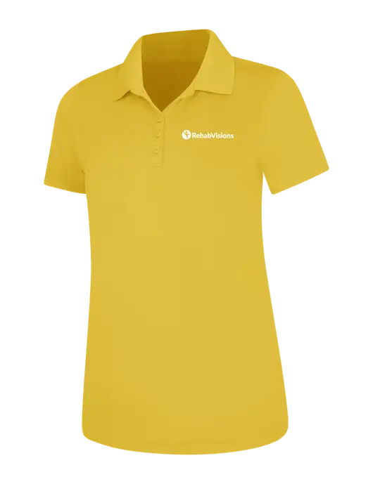 Yellow Womens Dry Zone UV Mesh Polo w/RehabVisions POST Logo