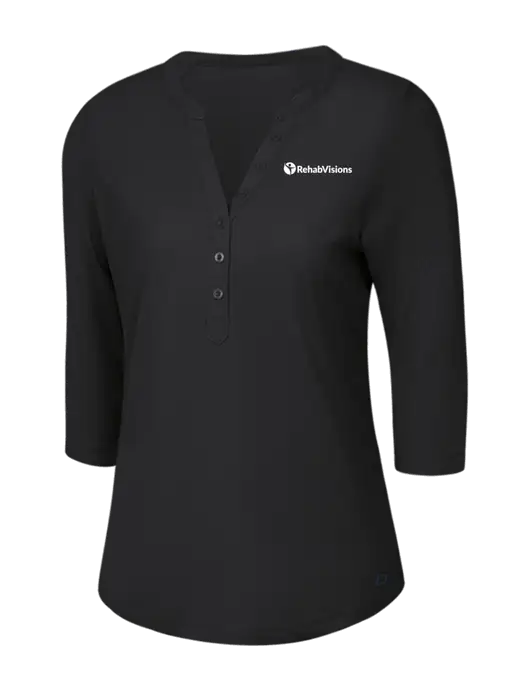 OGIO Blacktop Jewel Henley w/RehabVisions POST Logo