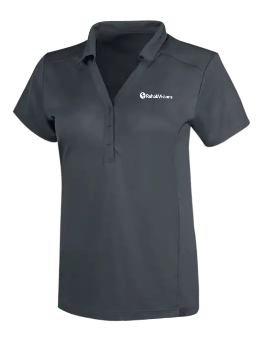 OGIO Dark Grey Womens Framework Polo w/RehabVisions POST Logo