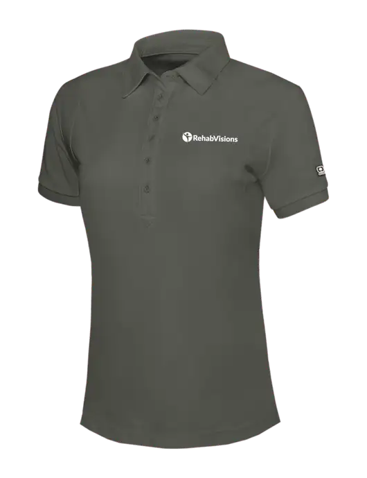 OGIO Womens Medium Grey Jewel Polo w/RehabVisions POST Logo