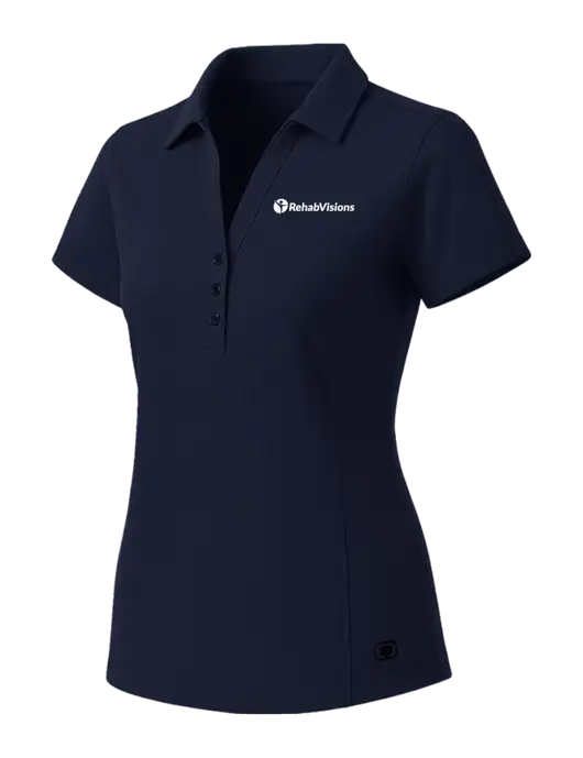 OGIO Womens Navy ONYX Polo w/RehabVisions POST Logo