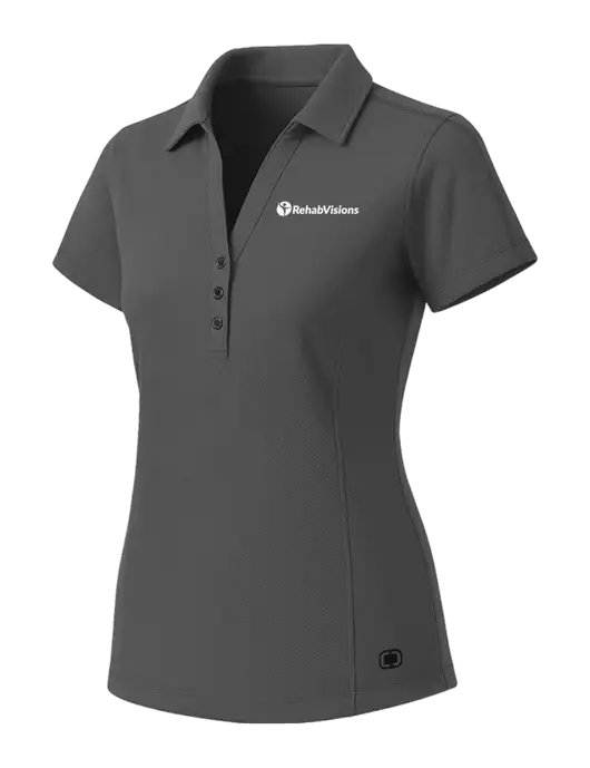 OGIO Womens Medium Grey ONYX Polo w/RehabVisions POST Logo