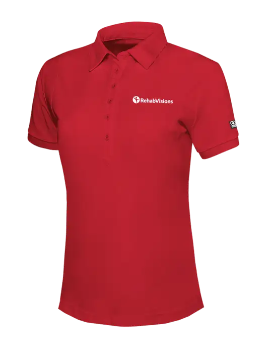 OGIO Womens Red Jewel Polo w/RehabVisions POST Logo