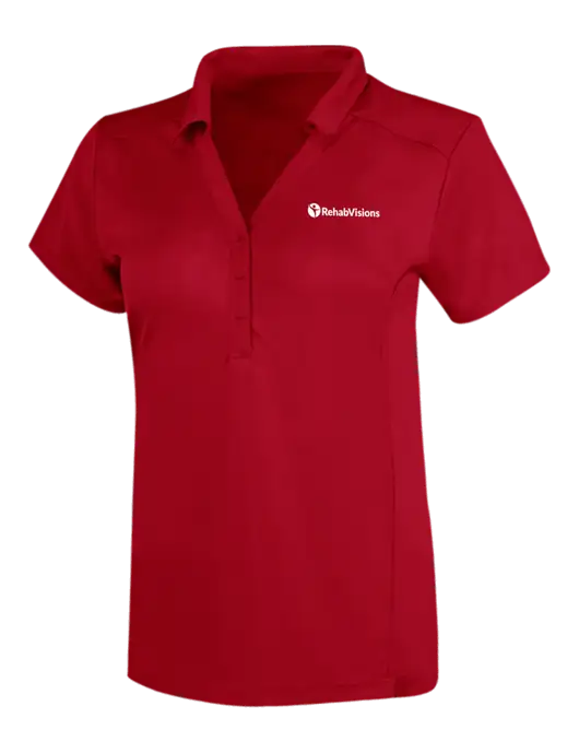 OGIO Red Womens Framework Polo w/RehabVisions POST Logo