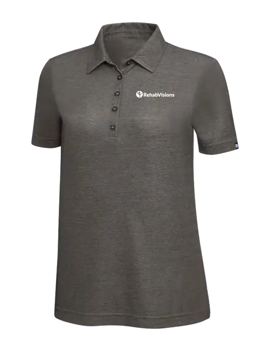 TravisMathew Black Heather Womens Oceanside Polo w/RehabVisions POST Logo