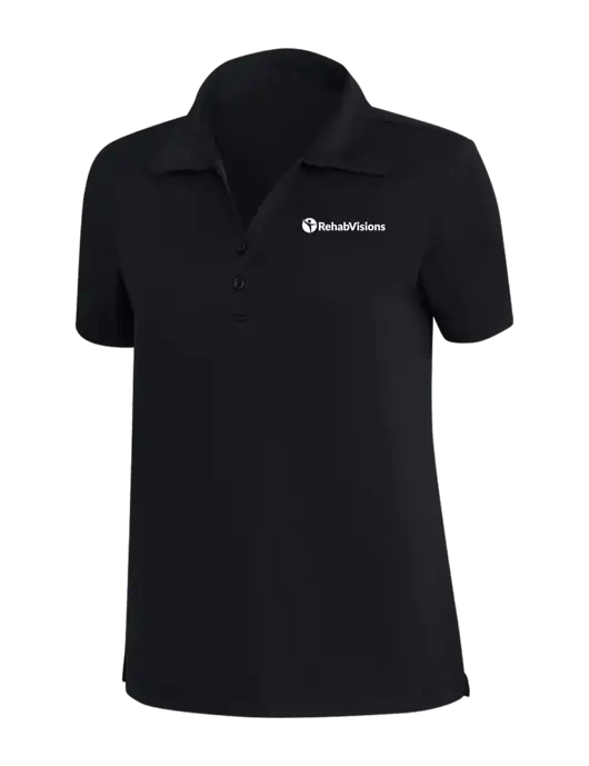 TravisMathew Black Womens Coto Performance Polo w/RehabVisions POST Logo