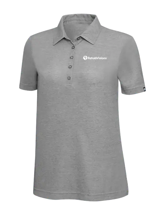 TravisMathew Grey Heather Womens Oceanside Polo w/RehabVisions POST Logo