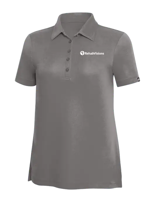 TravisMathew Grey Solid Womens Oceanside Polo w/RehabVisions POST Logo