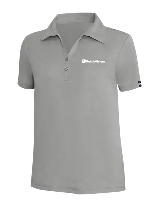 TravisMathew Light Grey Heather Womens Coto Performance Polo w/RehabVisions POST Logo