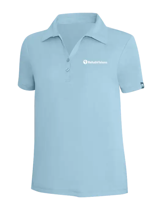 TravisMathew Light Sapphire Heather Womens Coto Performance Polo w/RehabVisions POST Logo