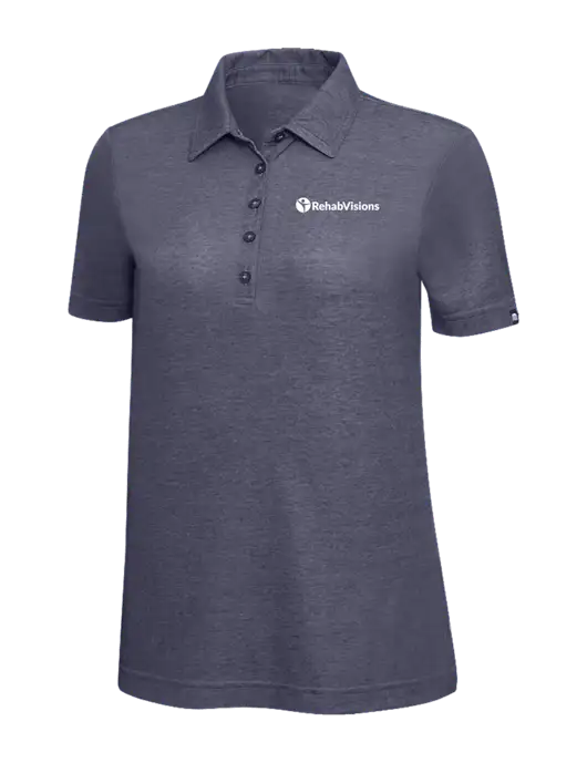 TravisMathew Navy Heather Womens Oceanside Polo w/RehabVisions POST Logo