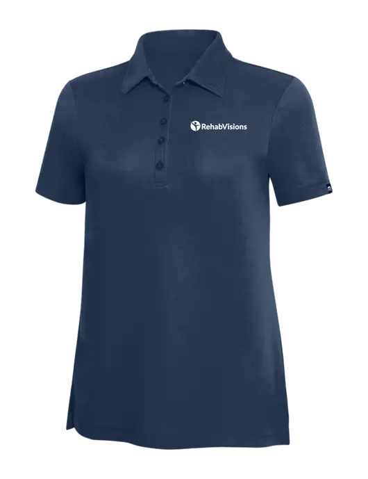 TravisMathew Navy Solid Womens Oceanside Polo w/RehabVisions POST Logo