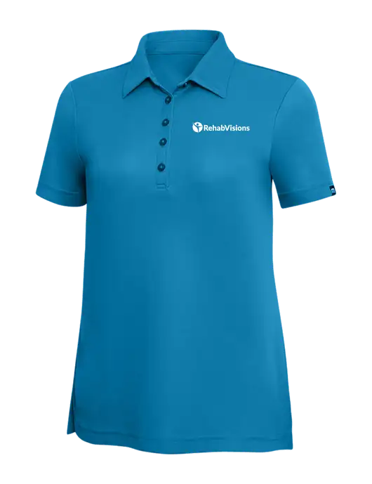TravisMathew Sapphire Solid Womens Oceanside Polo w/RehabVisions POST Logo