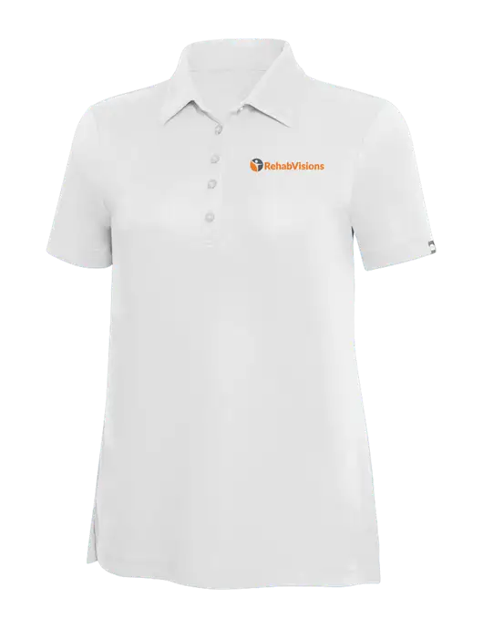 TravisMathew White Solid Womens Oceanside Polo w/RehabVisions POST Logo