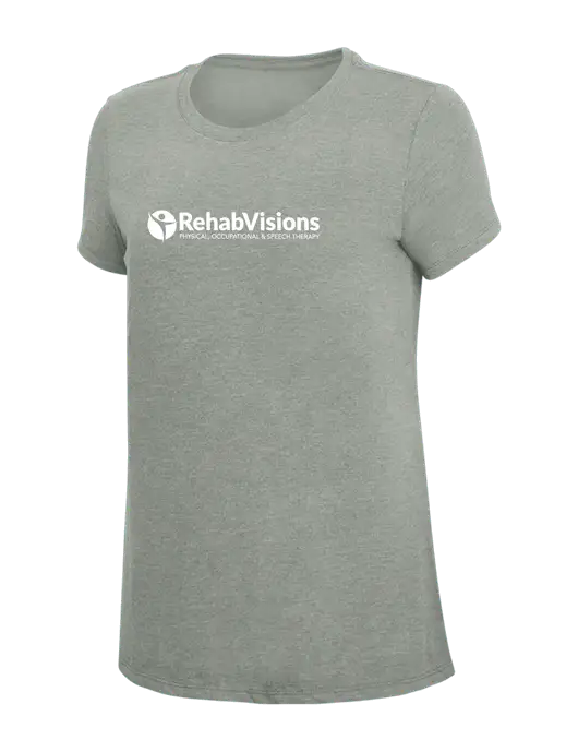Womens Simply Soft Grey Frost 4.5oz  Poly/Combed Ring Spun Cotton T-Shirt w/RehabVisions POST Logo