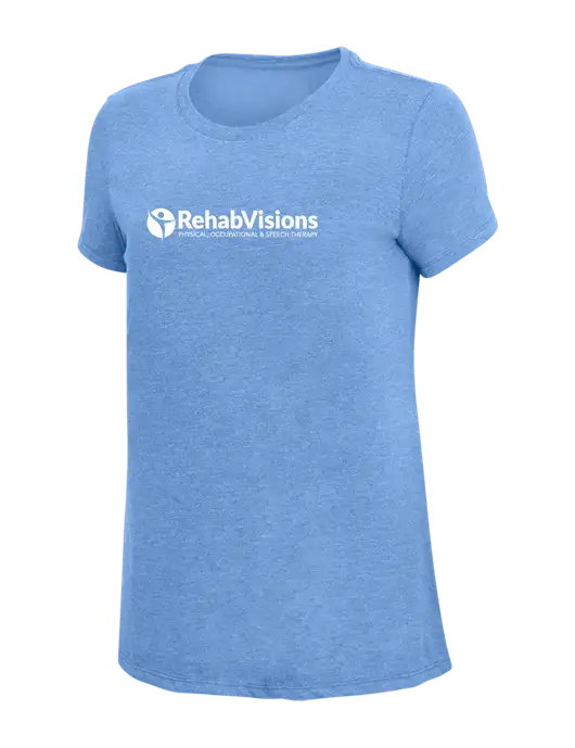 Womens Simply Soft Maritime Frost 4.5oz Poly/Combed Ring Spun Cotton T-Shirt
 w/RehabVisions POST Logo