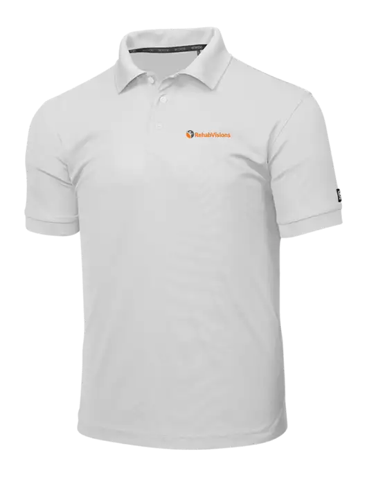 OGIO Bright White Caliber 2.0 Polo w/RehabVisions POST Logo