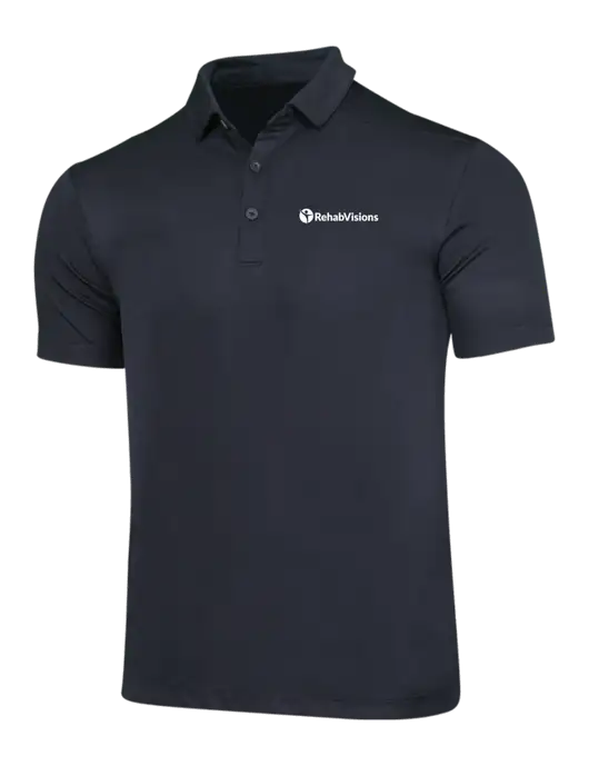 Black Posi-UV Pro Polo w/RehabVisions POST Logo