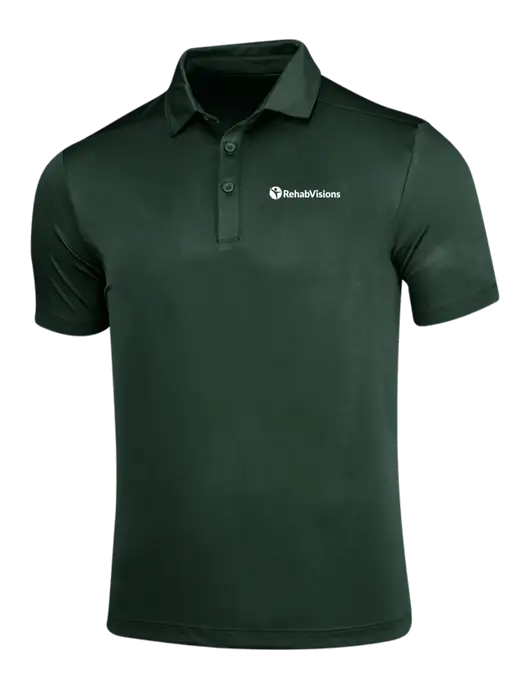 Forest Green Posi-UV Pro Polo w/RehabVisions POST Logo