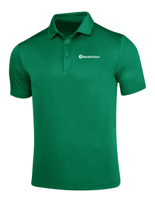 Kelly Green Posi-UV Pro Polo w/RehabVisions POST Logo