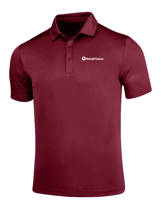Maroon Posi-UV Pro Polo w/RehabVisions POST Logo