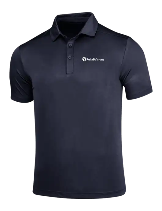 Navy Posi-UV Pro Polo w/RehabVisions POST Logo
