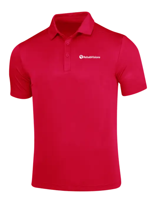 True Red Posi-UV Pro Polo w/RehabVisions POST Logo