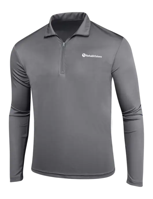 Medium Grey PosiCharge Competitor 1/4 Zip Pullover w/RehabVisions POST Logo