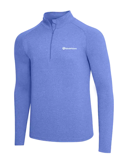 Royal Heather Sport Wick Stretch 1/4 Zip Pullover w/RehabVisions POST Logo