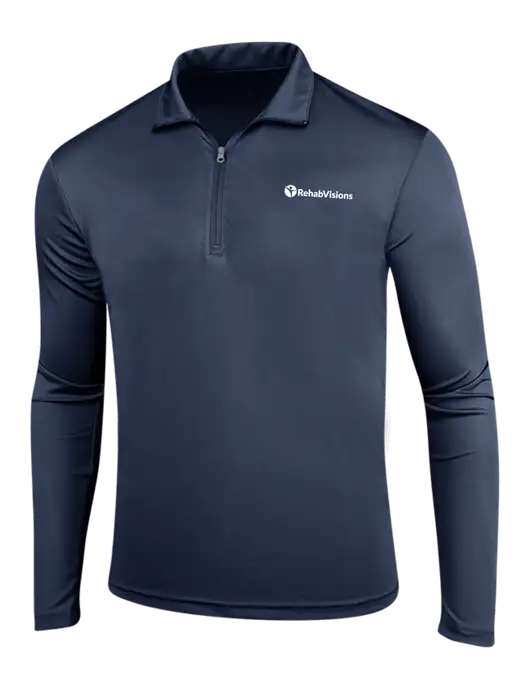Navy PosiCharge Competitor 1/4 Zip Pullover w/RehabVisions POST Logo