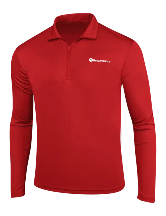 Red PosiCharge Competitor 1/4 Zip Pullover w/RehabVisions POST Logo