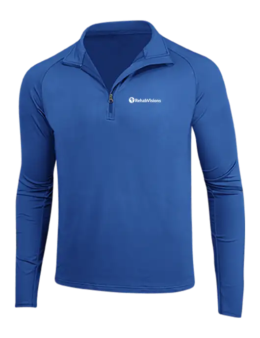Dark Royal Sport Wick Stretch 1/4 Zip Pullover w/RehabVisions POST Logo