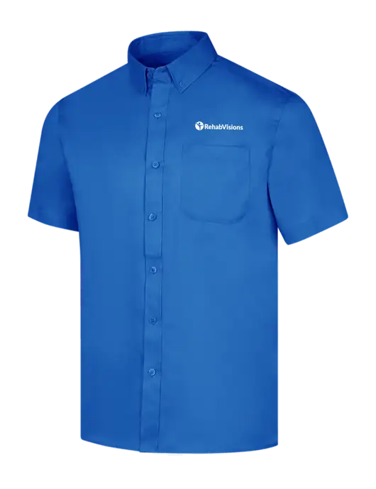 Short Sleeve Royal Blue Superpro React Twill Shirt w/RehabVisions POST Logo