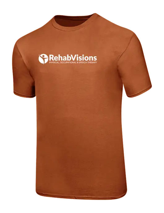 Ring Spun Burnt Orange 4.5 oz T-Shirt w/RehabVisions POST Logo