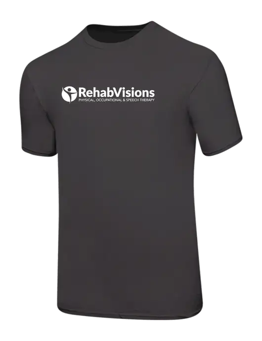 Ring Spun Charcoal 4.5 oz T-Shirt w/RehabVisions POST Logo