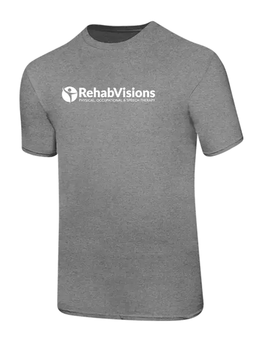 Ring Spun Light Heather Grey 4.5 oz T-Shirt w/RehabVisions POST Logo