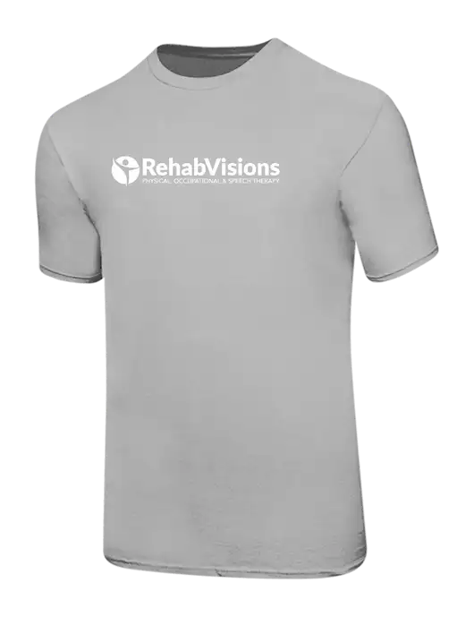 Ring Spun Silver 4.5 oz T-Shirt w/RehabVisions POST Logo