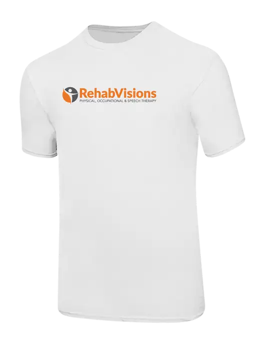Ring Spun White 4.5 oz T-Shirt w/RehabVisions POST Logo